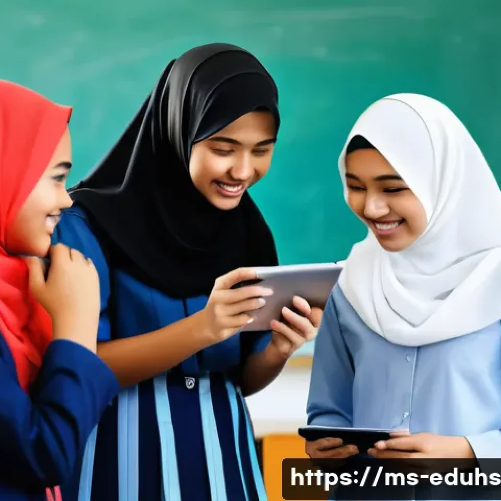 미디어 교육을 통한 청소년의 자기 표현력 향상 - A vibrant classroom scene in a modern Malaysian secondary school, showcasing diverse teenagers weari...