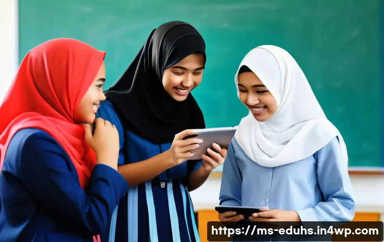 미디어 교육을 통한 청소년의 자기 표현력 향상 - A vibrant classroom scene in a modern Malaysian secondary school, showcasing diverse teenagers weari...