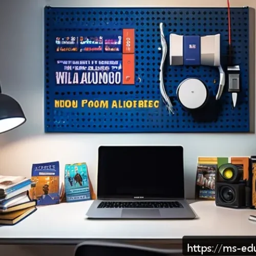 청소년을 위한 팟캐스트 제작 교육 - A cozy home podcast recording setup in a modern Malaysian teenager’s bedroom, featuring a young Mala...